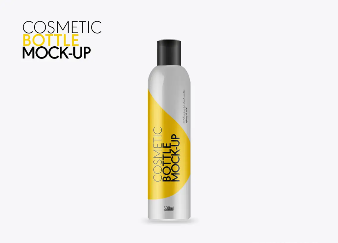 Photo realistic tall size cosmetic bottle photoshop mock up