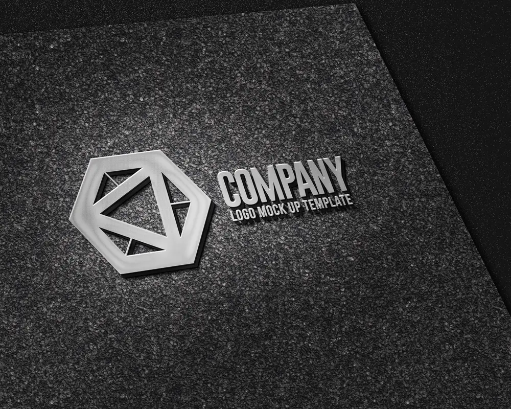 photo realistic concrete area logo mock up psd