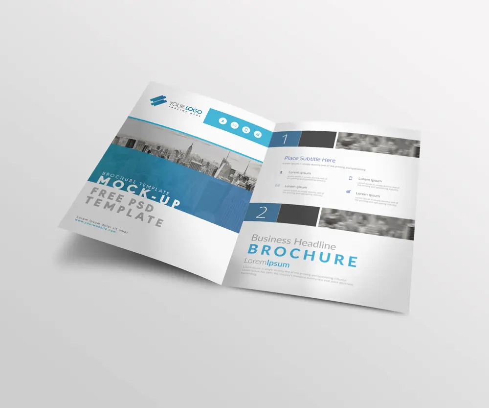bi fold a4 brochure mockup
