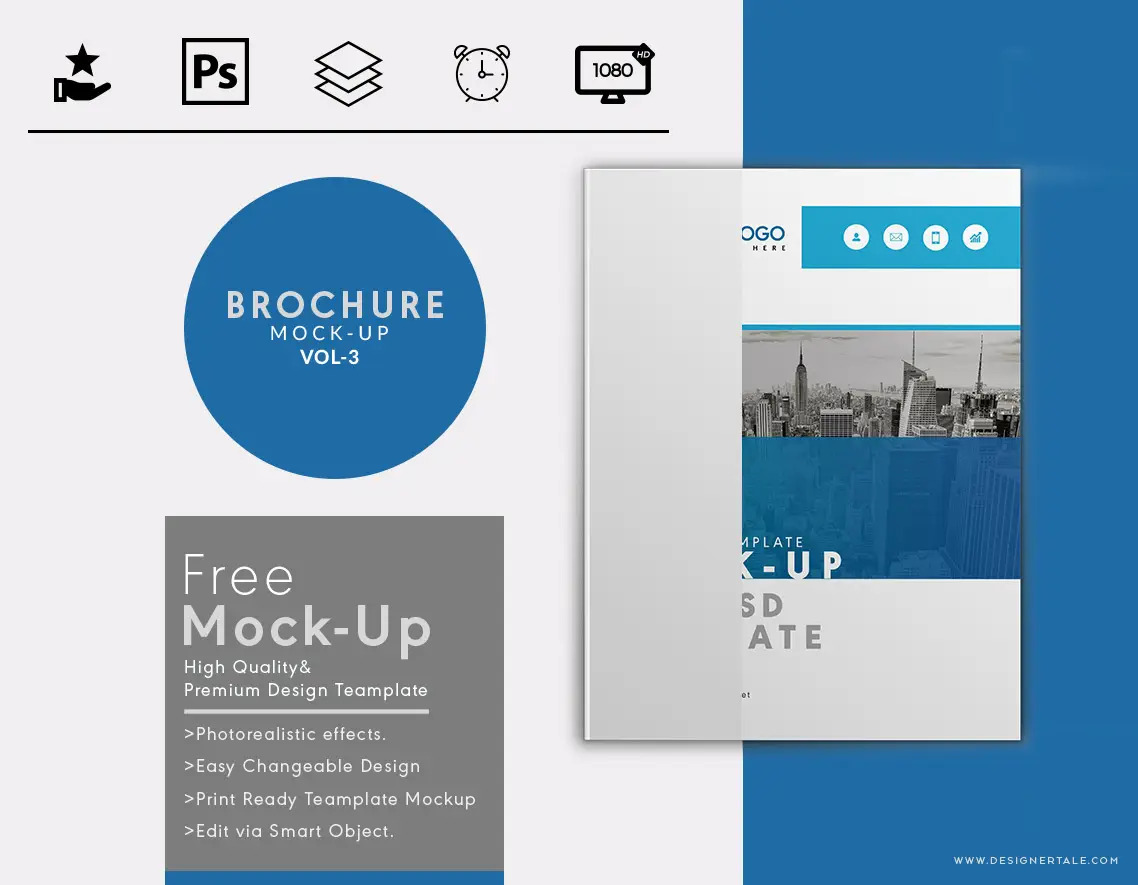 Us letter size brochure mockup