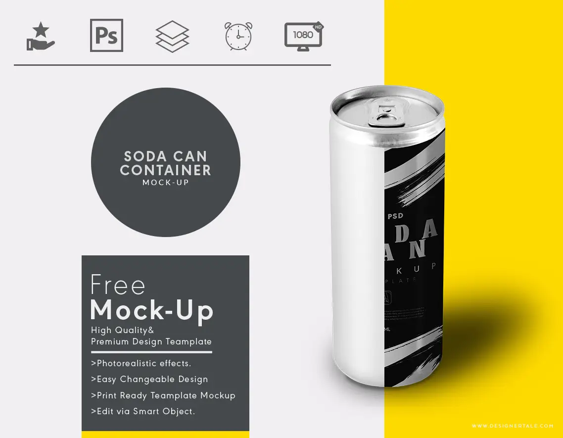 soda tin container mockup