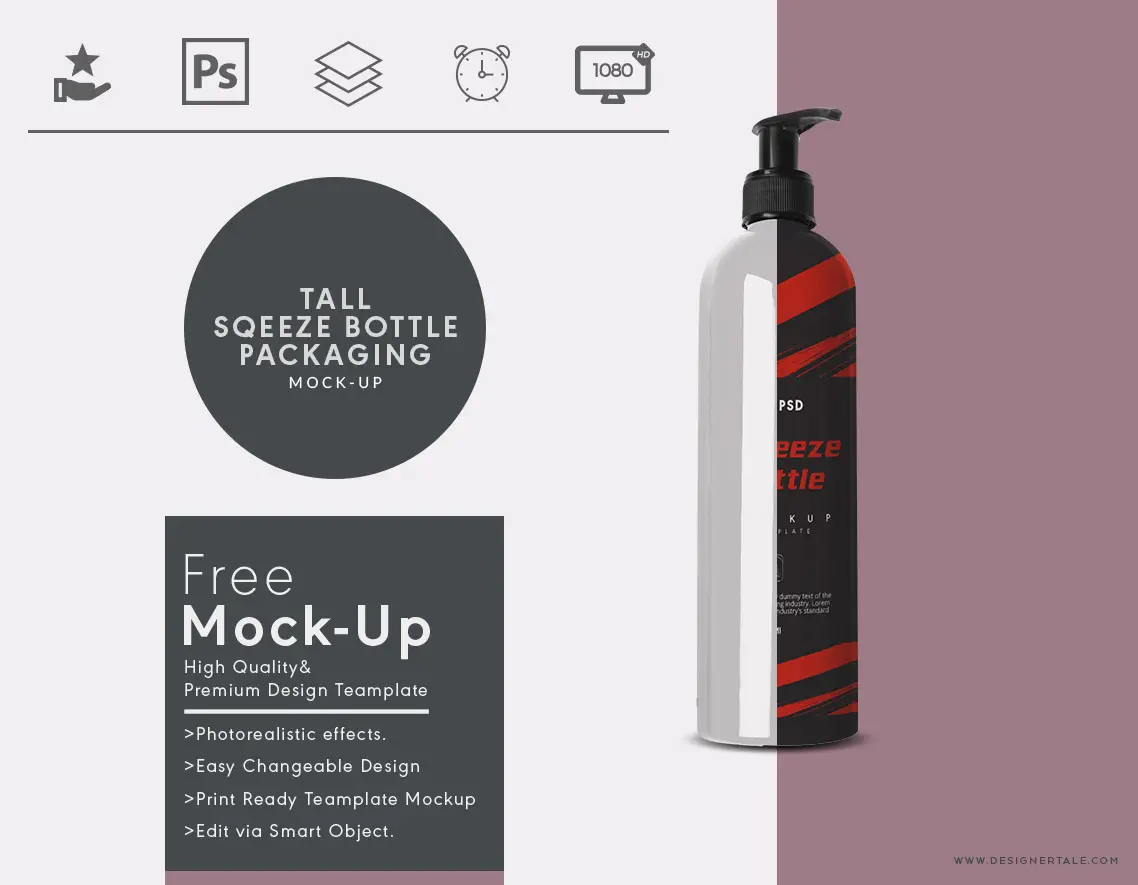 tall cosmetic squeeze bottle mock up