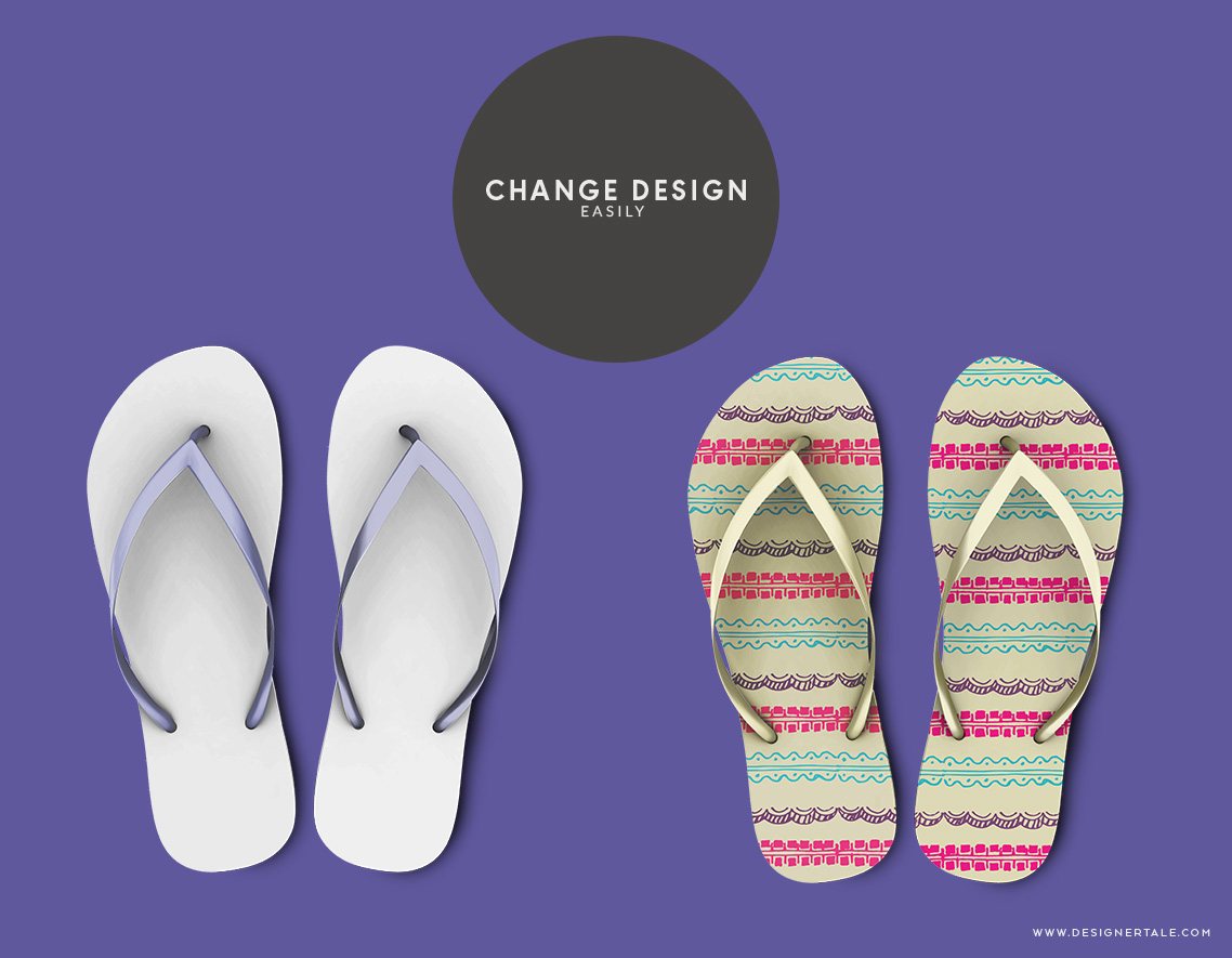 Top view slippers mock up
