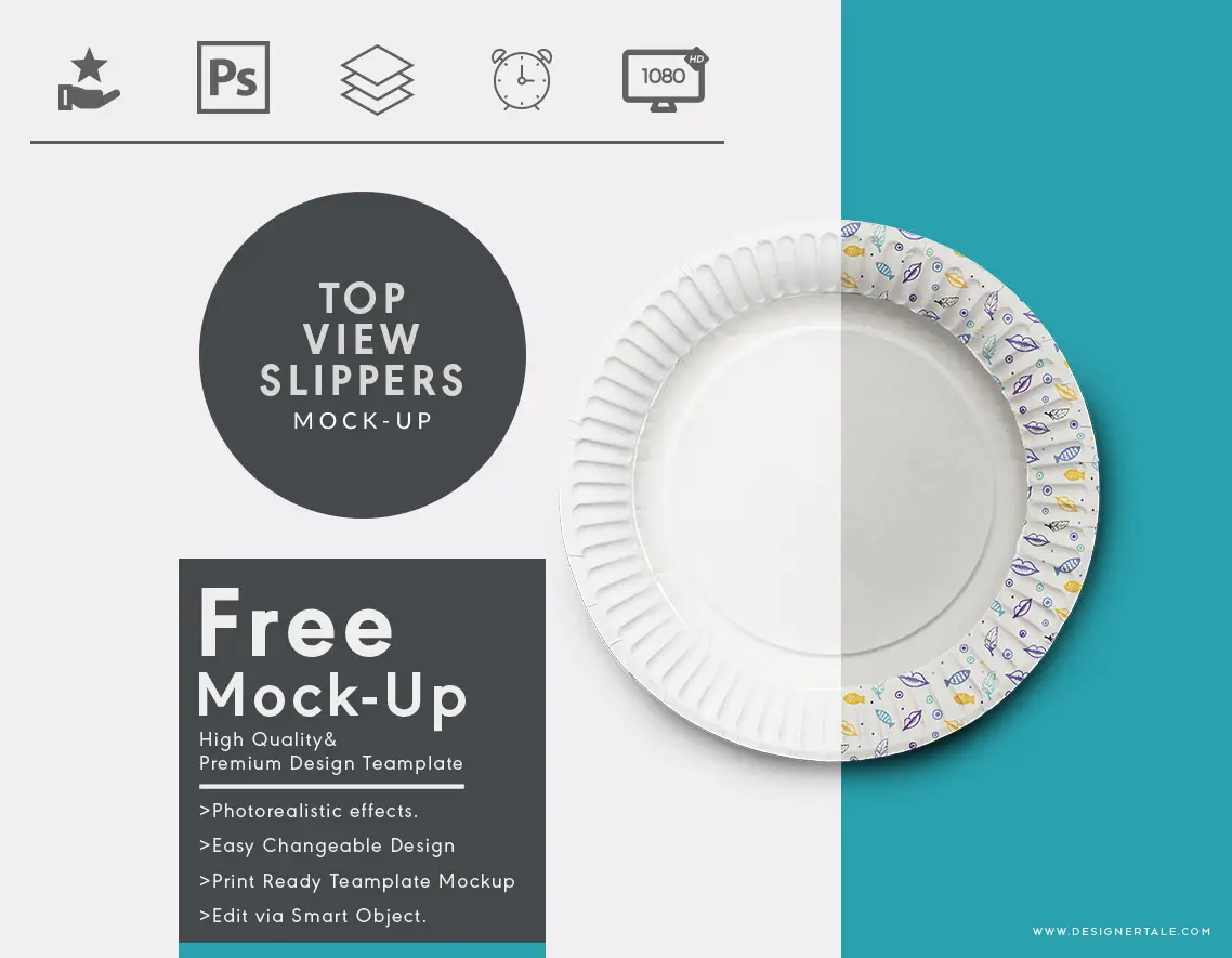 Top view dish mock up