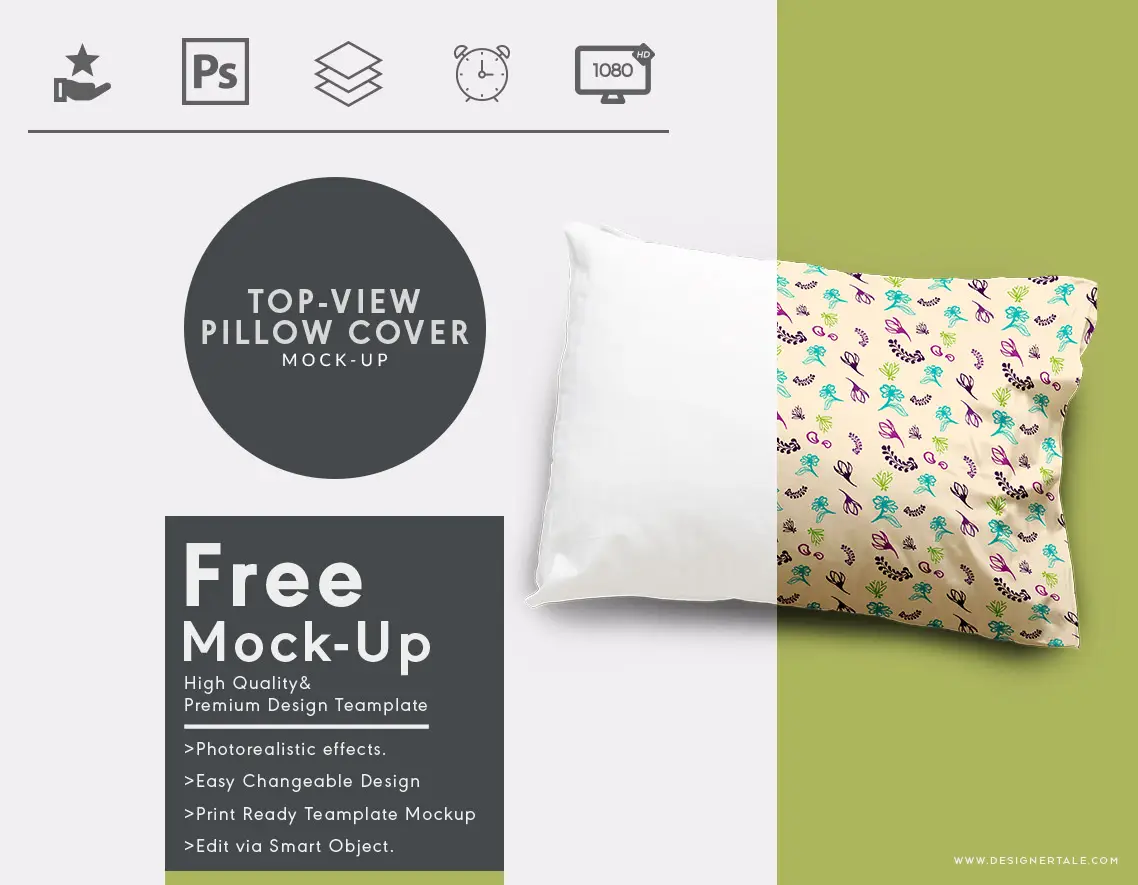 top view pillow mock up
