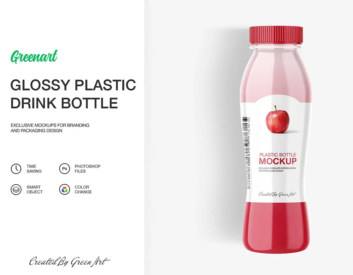 plastic juice container bottle mockup