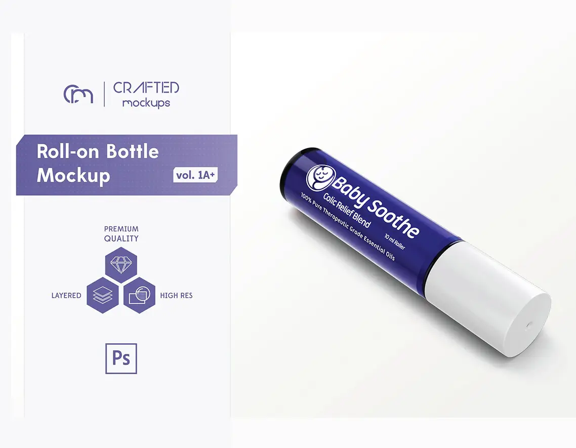 realistic 10ml roll-on bottles mockup