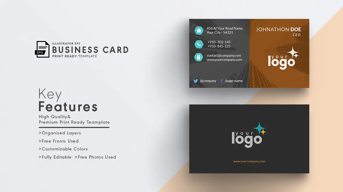 print ready vector business card