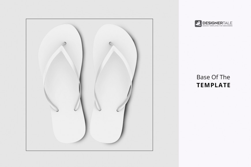 top view slippers mockup