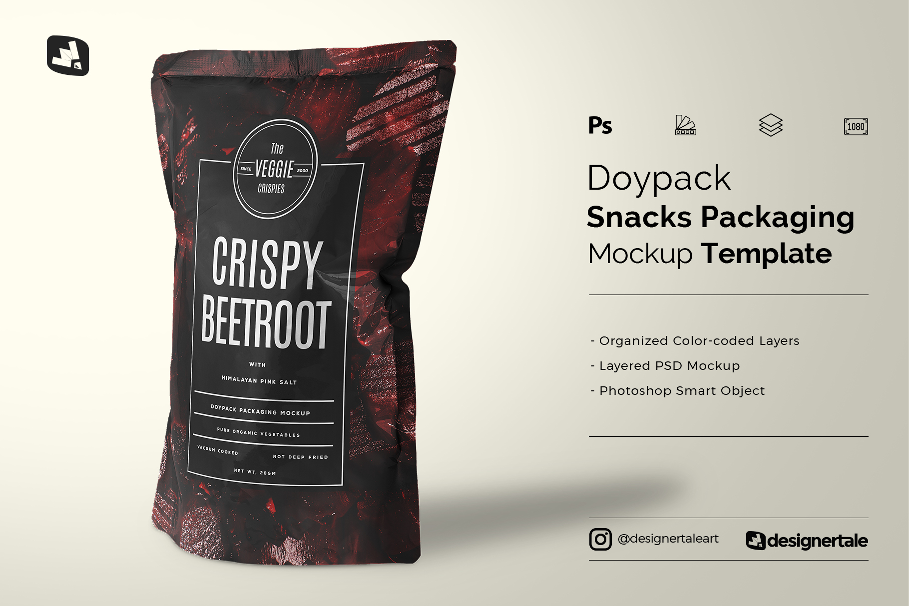 doypack snacks packaging mockup