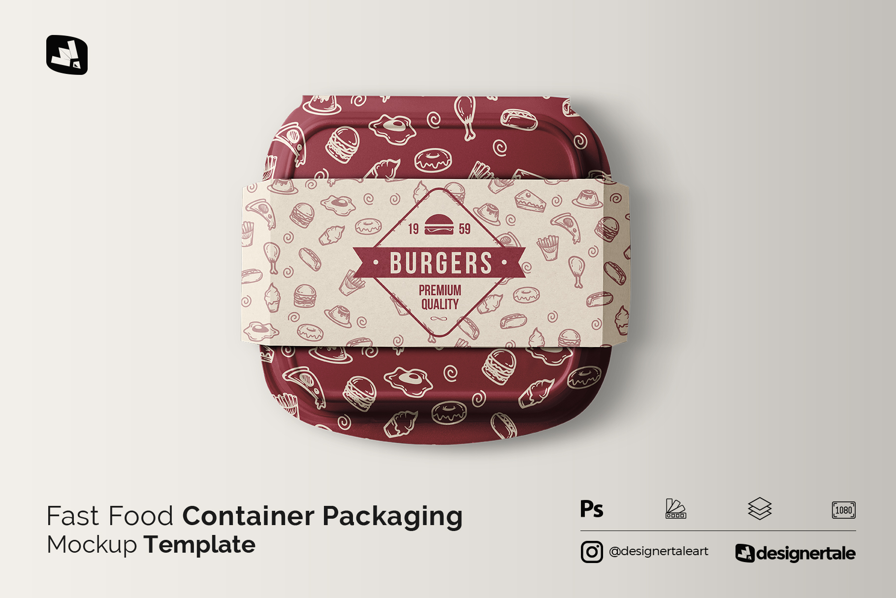 fast food container packaging mockup