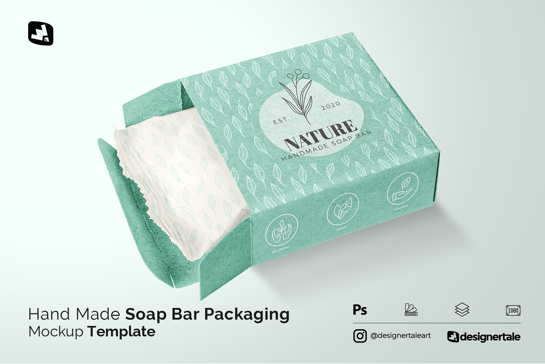hand made soap bar packaging mockup