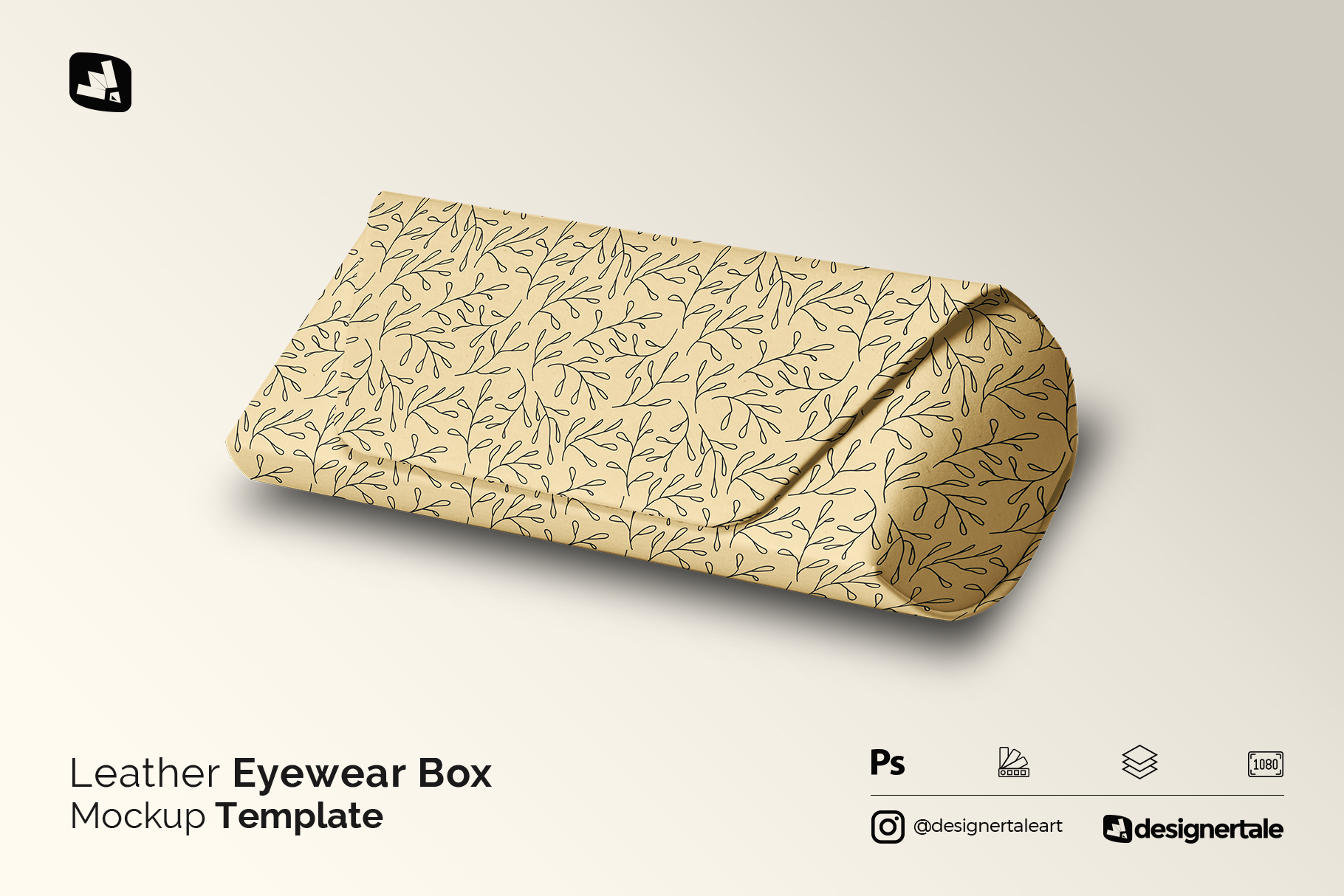 leather eyewear box mockup