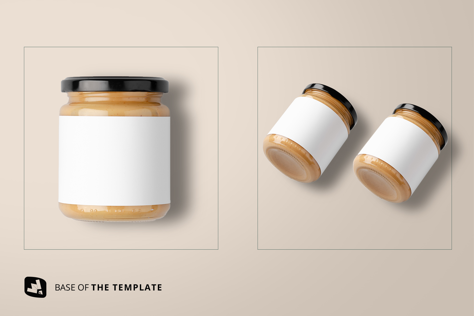 base image of the organic nut butter packaging mockup