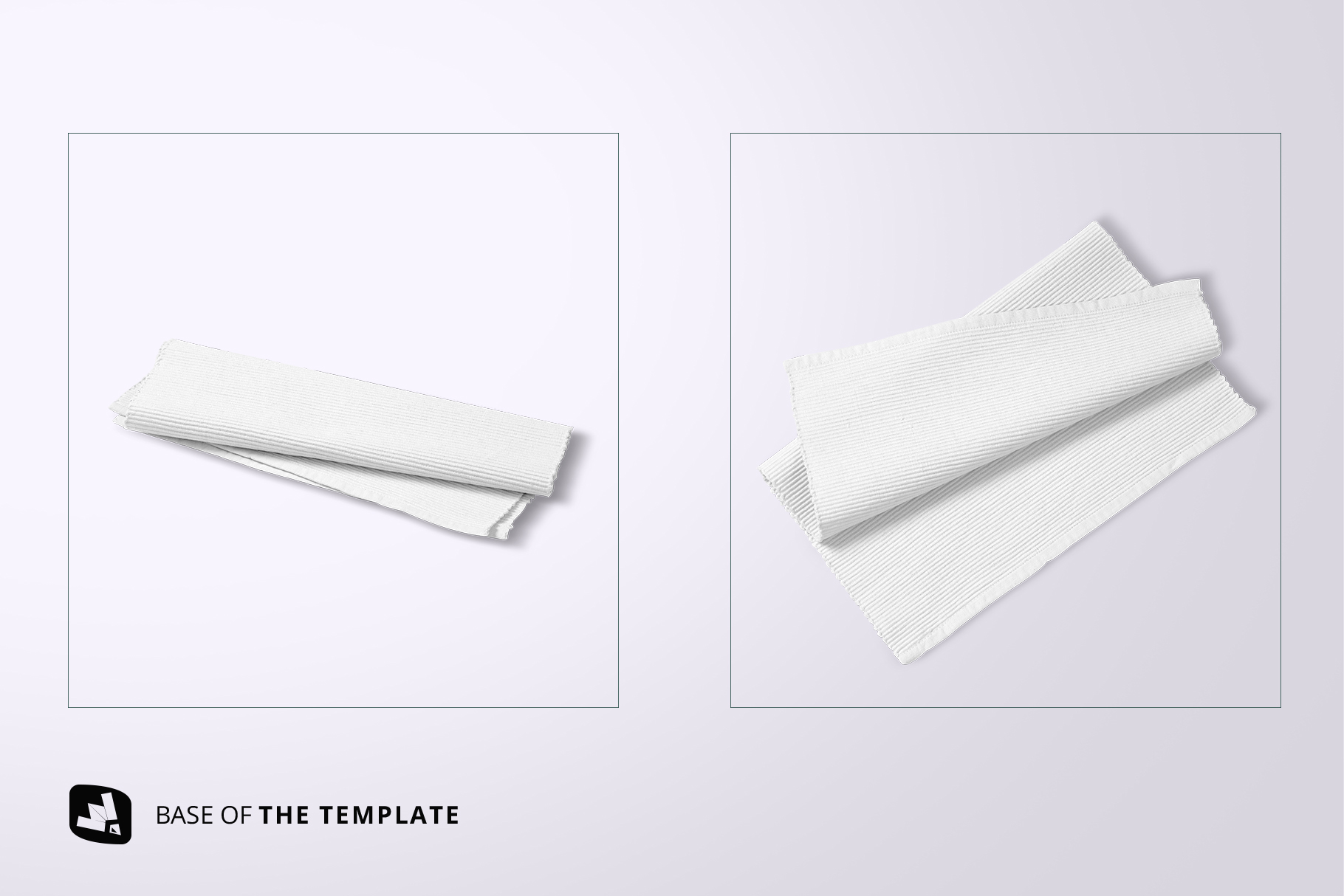 base image of the top view cloth table mat set mockup