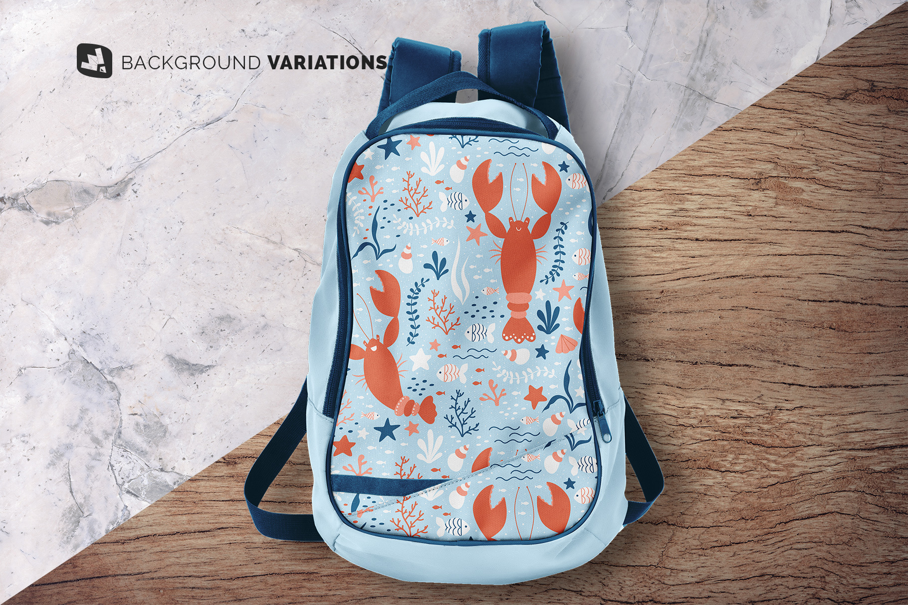 background options of the top view backpack mockup