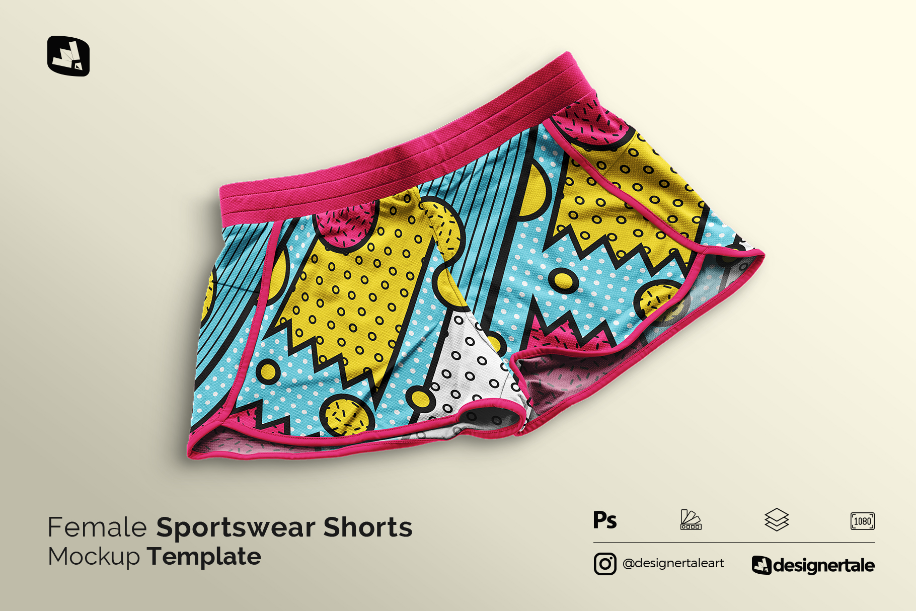 female sportswear shorts mockup