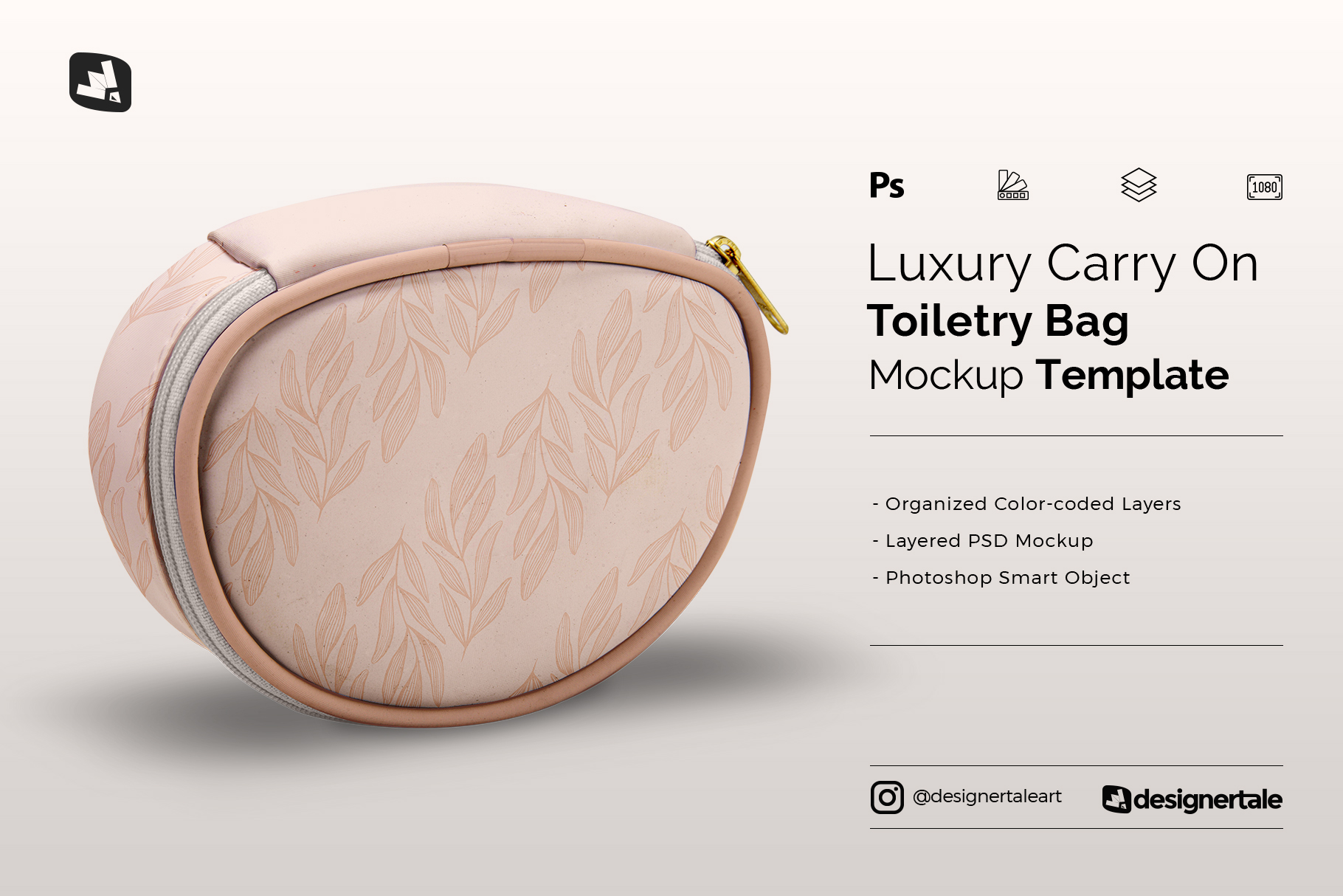 luxury carry on toiletry bag mockup