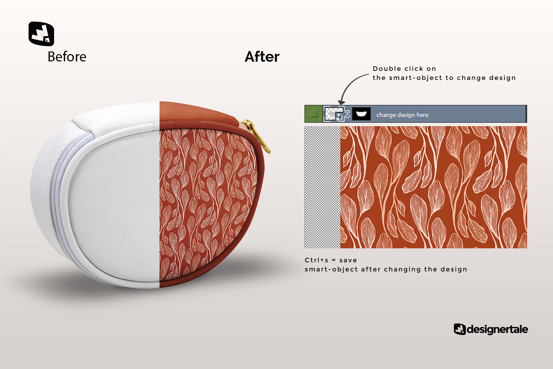 how to change design of the luxury carry on toiletry bag mockup