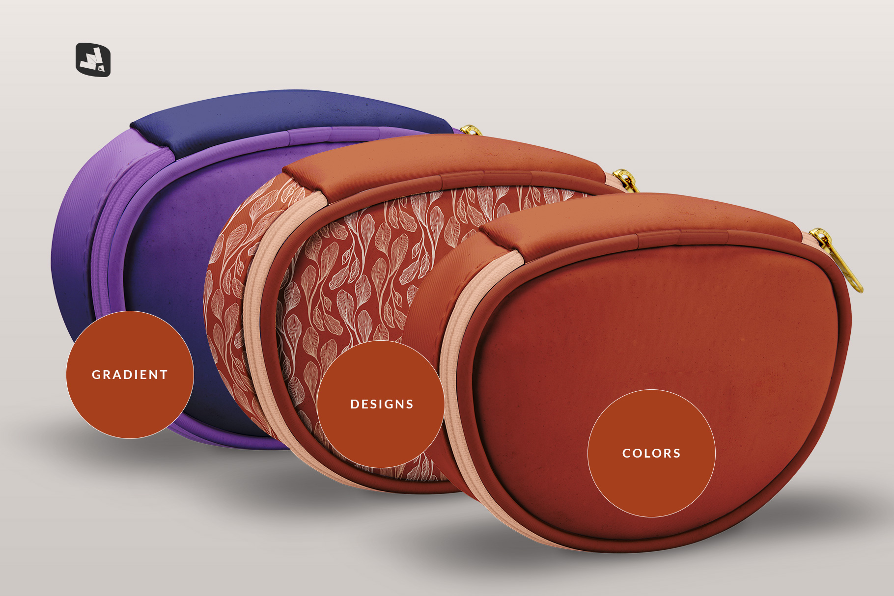 types of the luxury carry on toiletry bag mockup