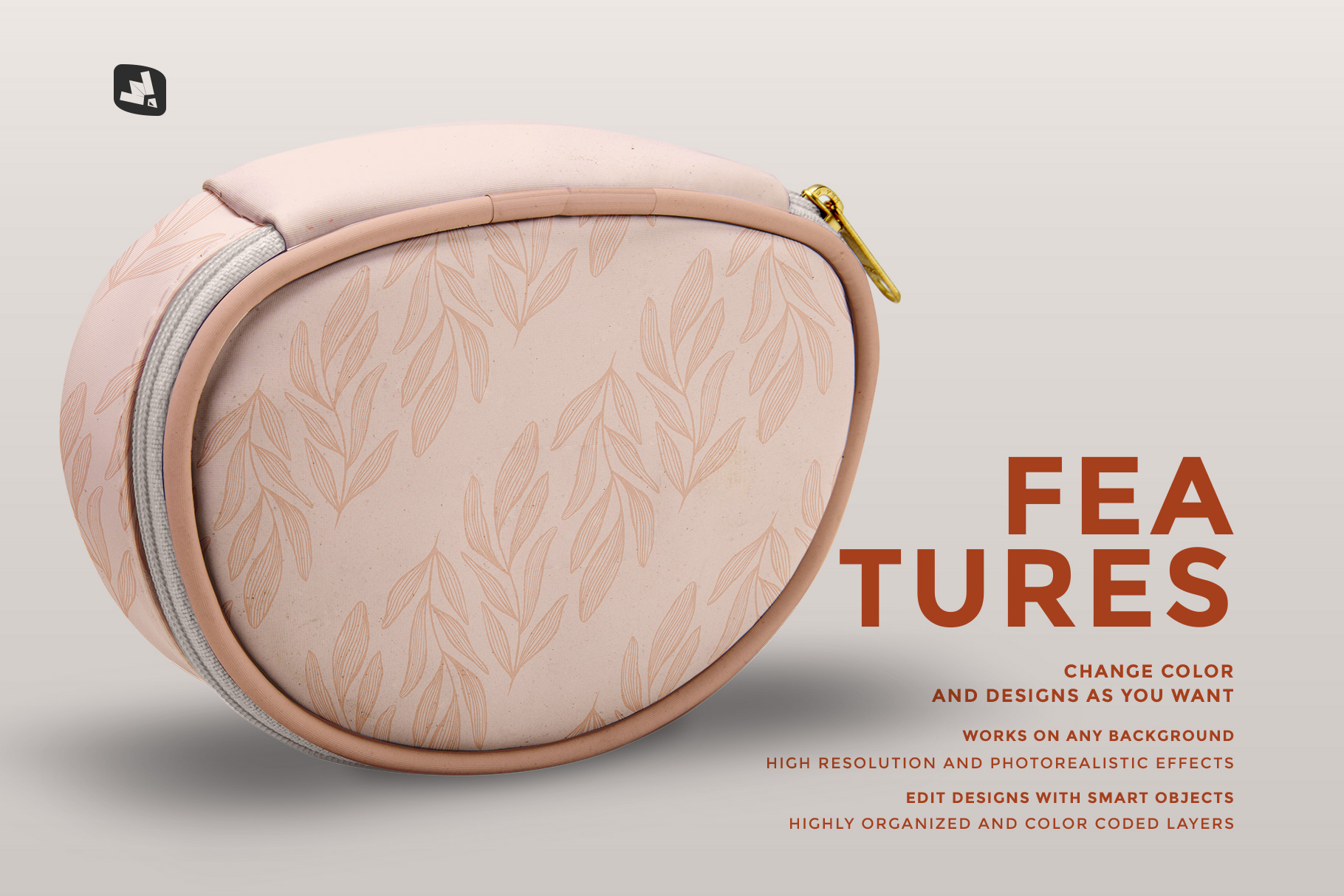 features of the luxury carry on toiletry bag mockup