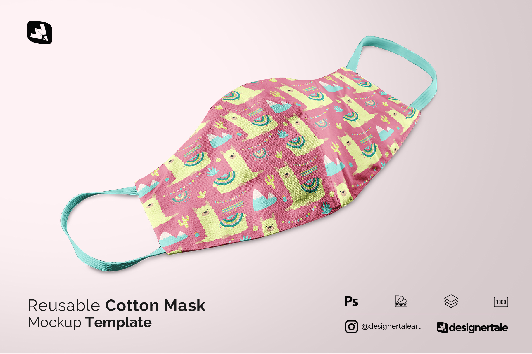 reusable cotton mask mockup