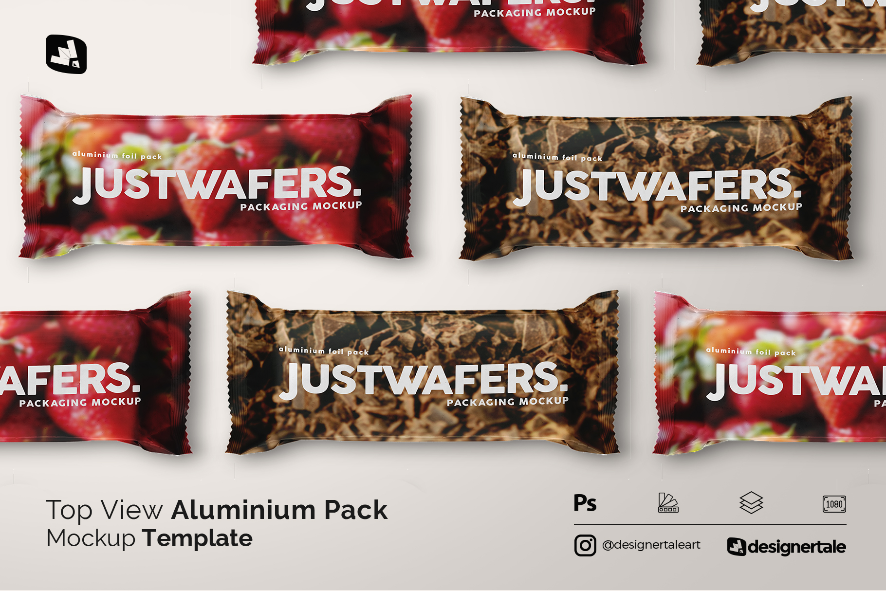 top view aluminium pack mockup