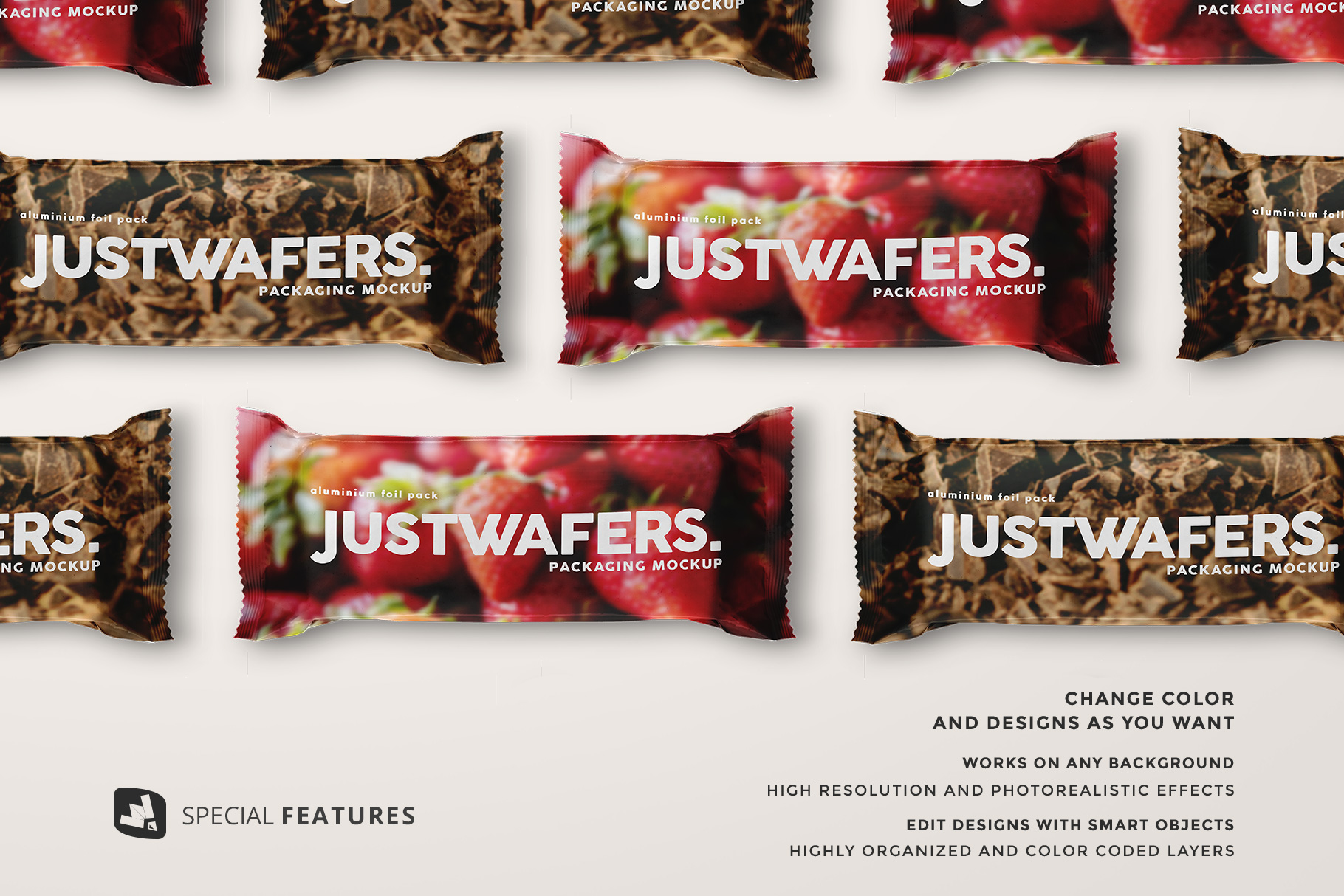 special features of the top view aluminium pack mockup