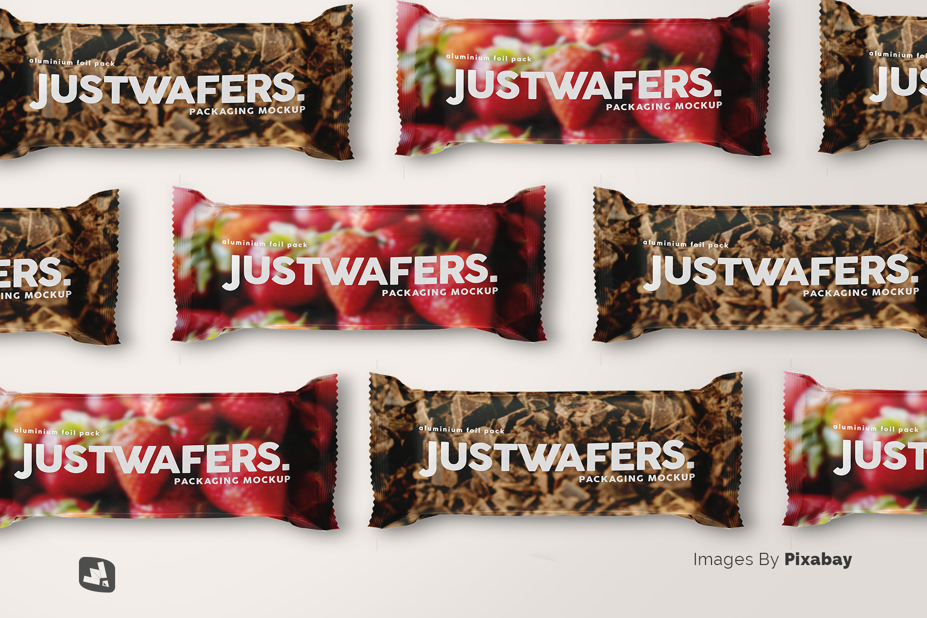 designer's credit of the top view aluminium pack mockup