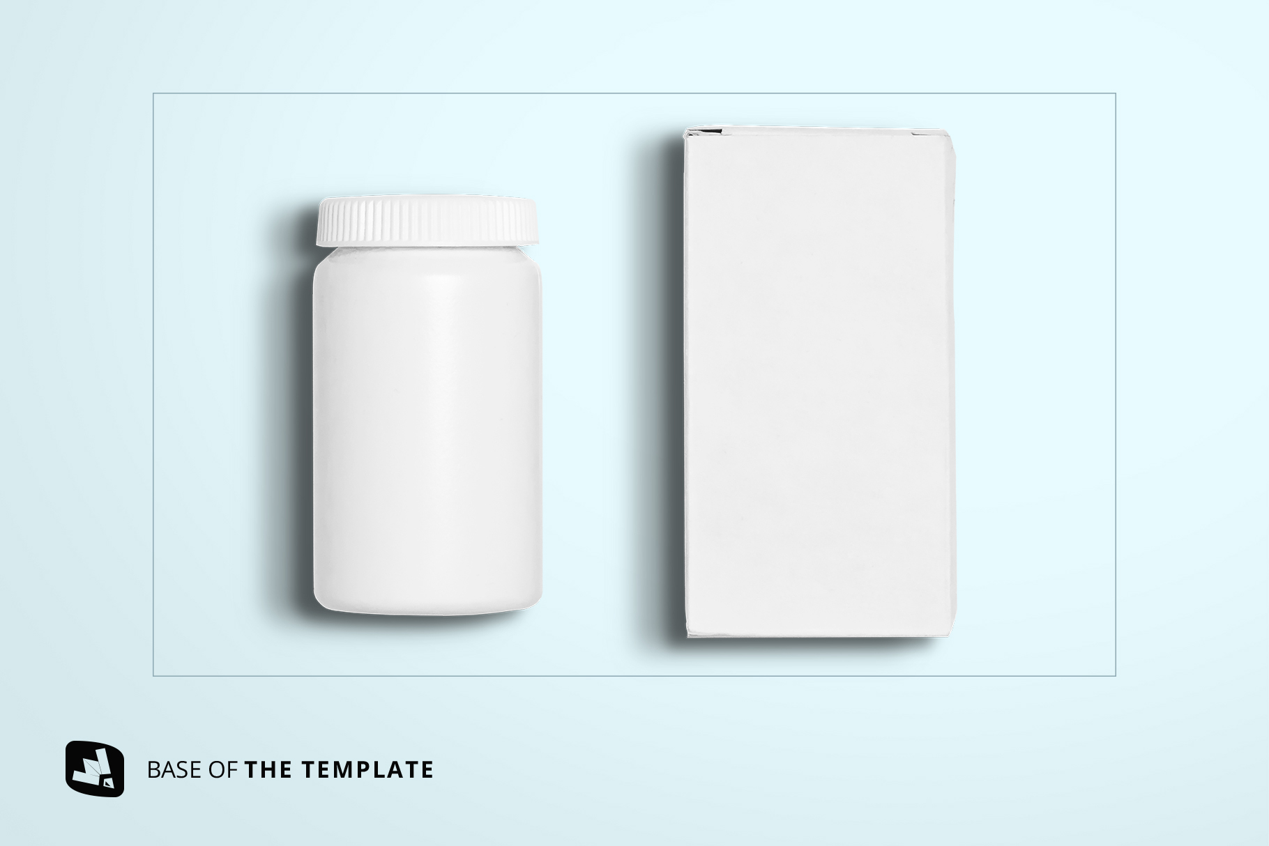 base image of the top view pill bottle packaging mockup