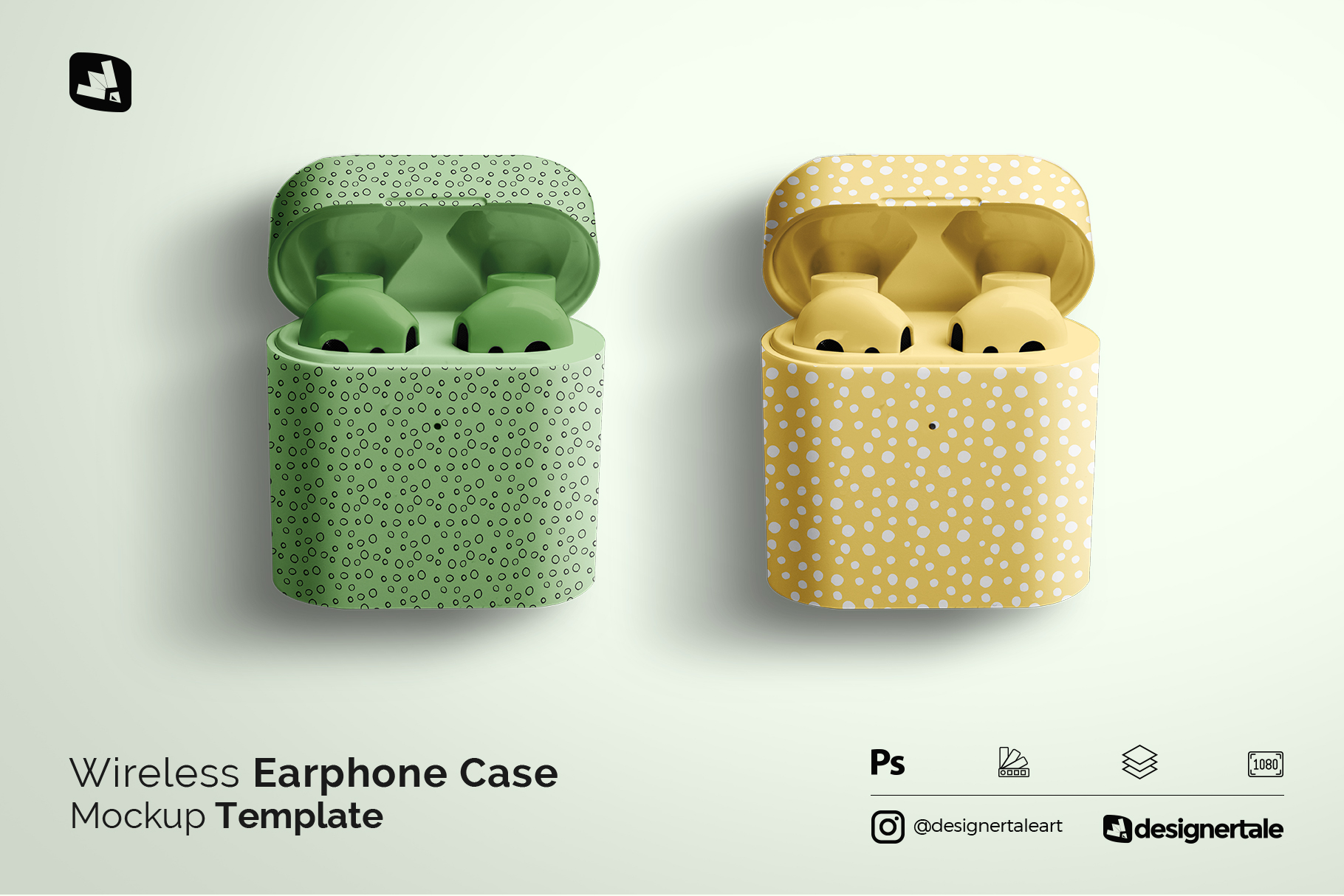 wireless earphone case mockup