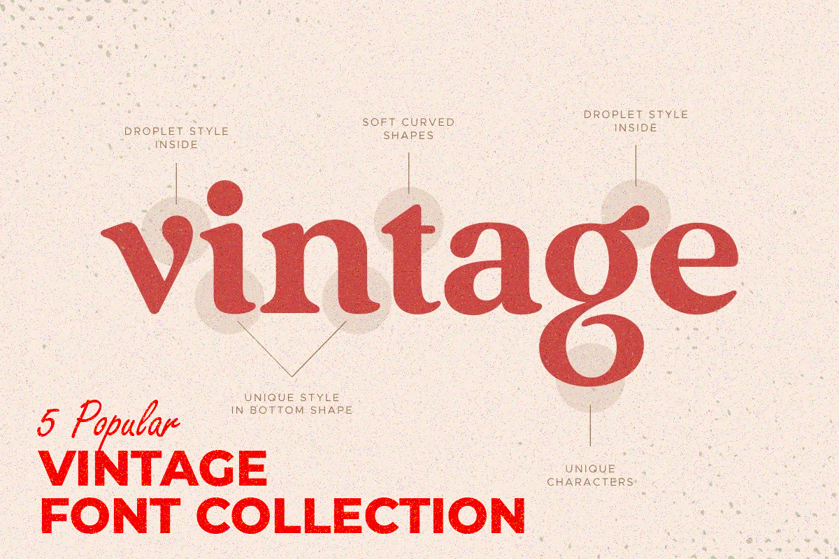 5 Popular vintage font collection