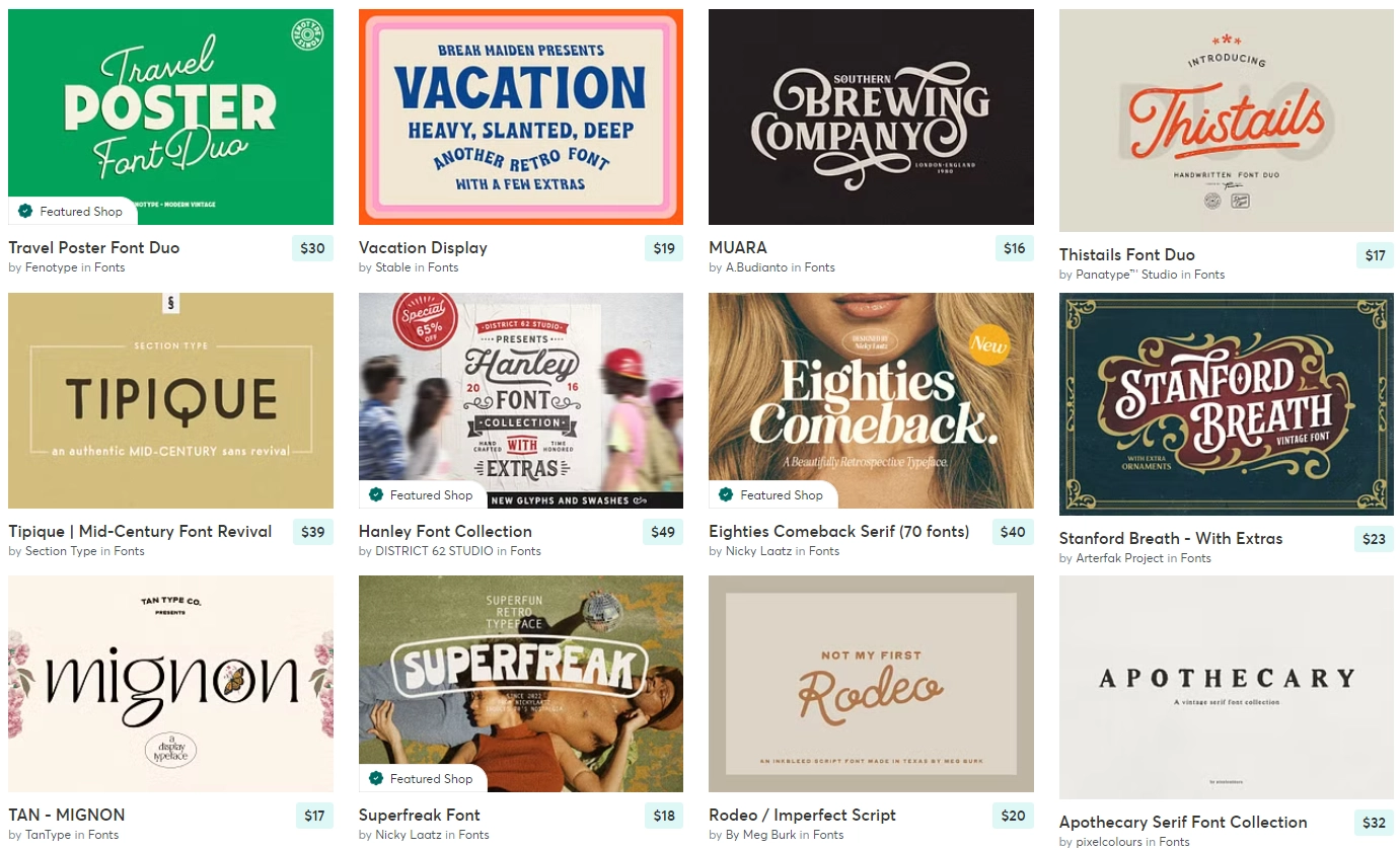 popular vintage font