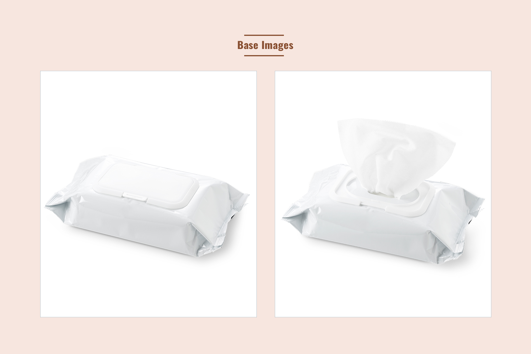 base images of the disposable wet wipes branding mockup