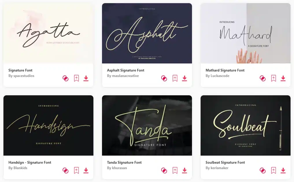 best signature fonts envato elements website