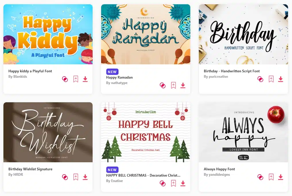 Happy birthday fonts envato elements