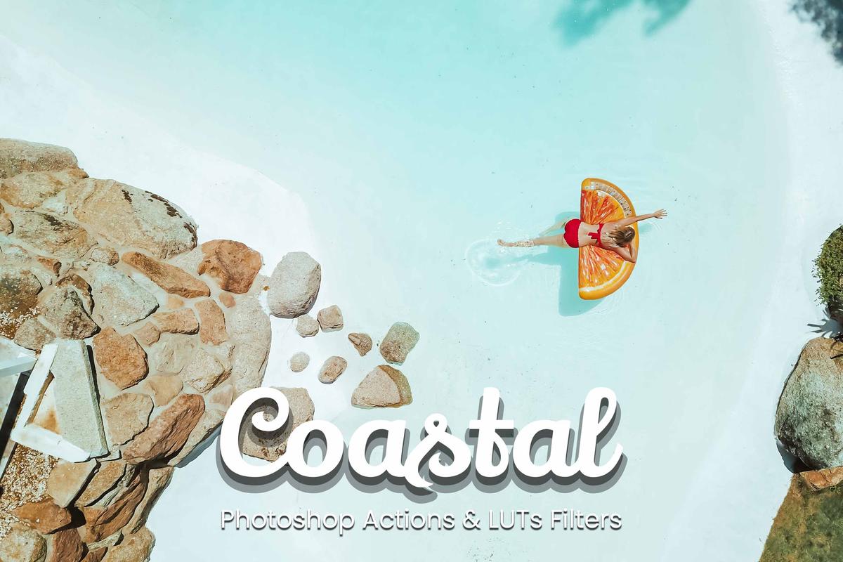 Coastal Photoshop Actions & Video LUTs: Transforming beach and tropical photos with stunning effects.