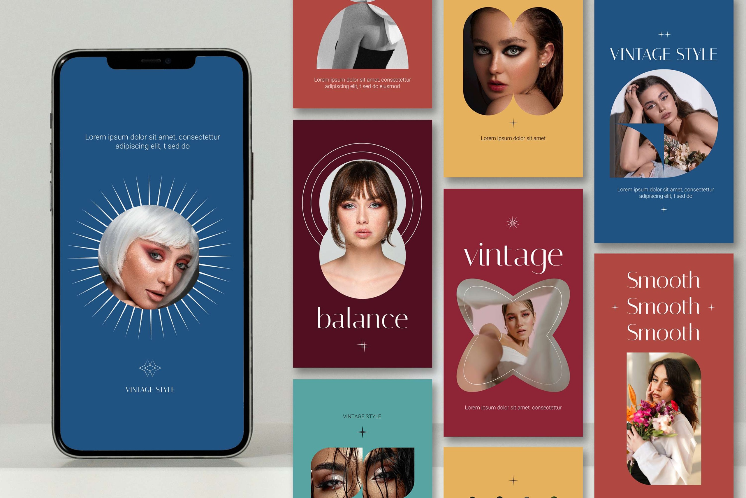 Digital Template Collection: Vintage Graphics for Social Media Art