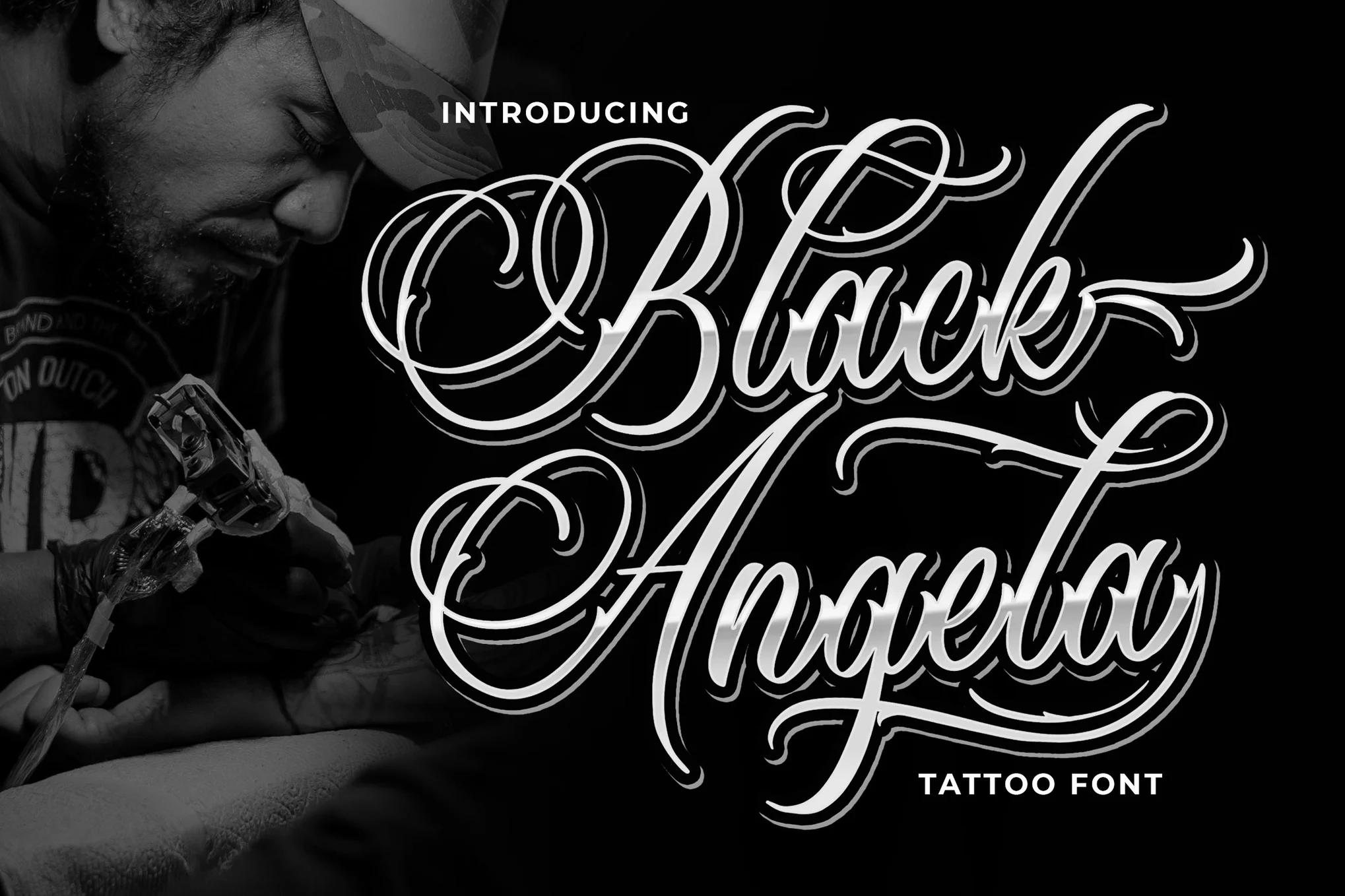 9 Best Cursive Tattoo Fonts for Your Next Ink Masterpiece 6 Black Angela – Tattoo Font