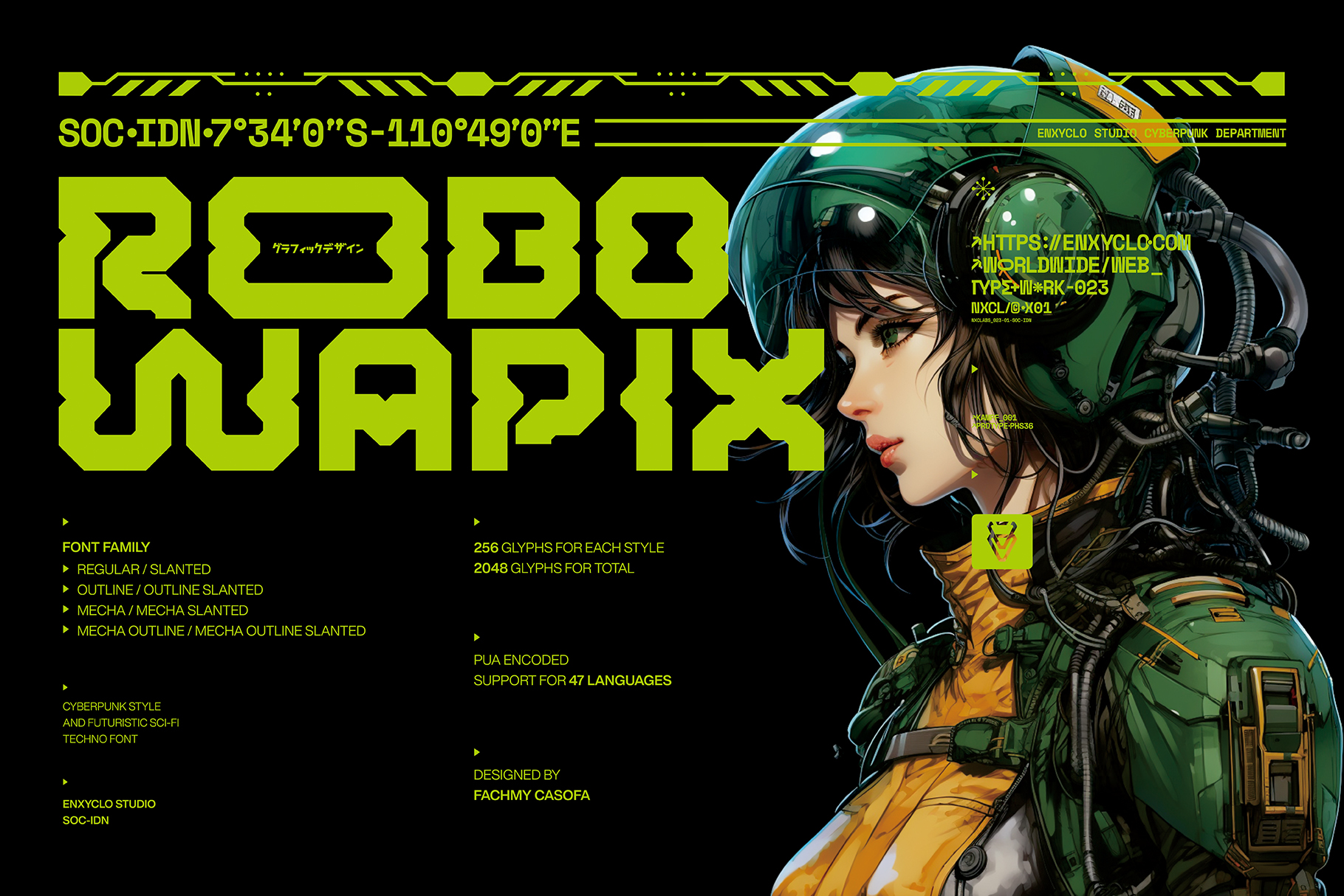 NCL Robowapix – Cyberpunk Futuristic Mecha Font