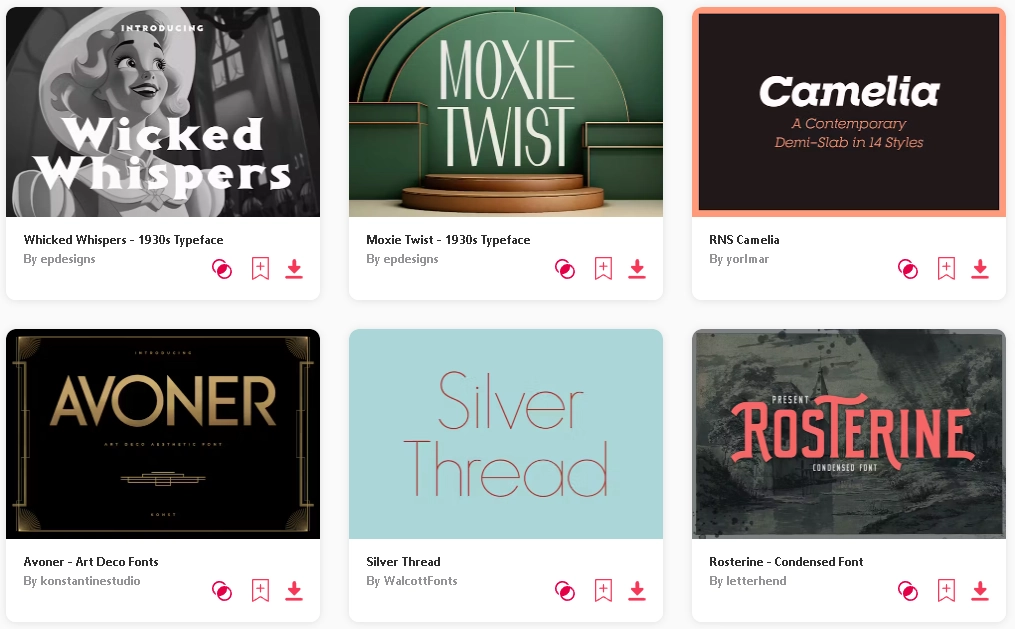 Best 1930s Fonts envato elements website