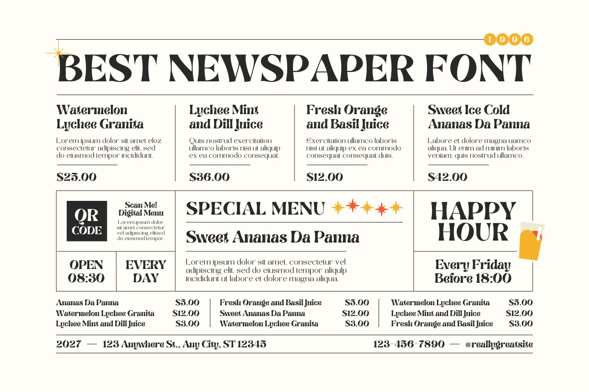 best newspaper fonts