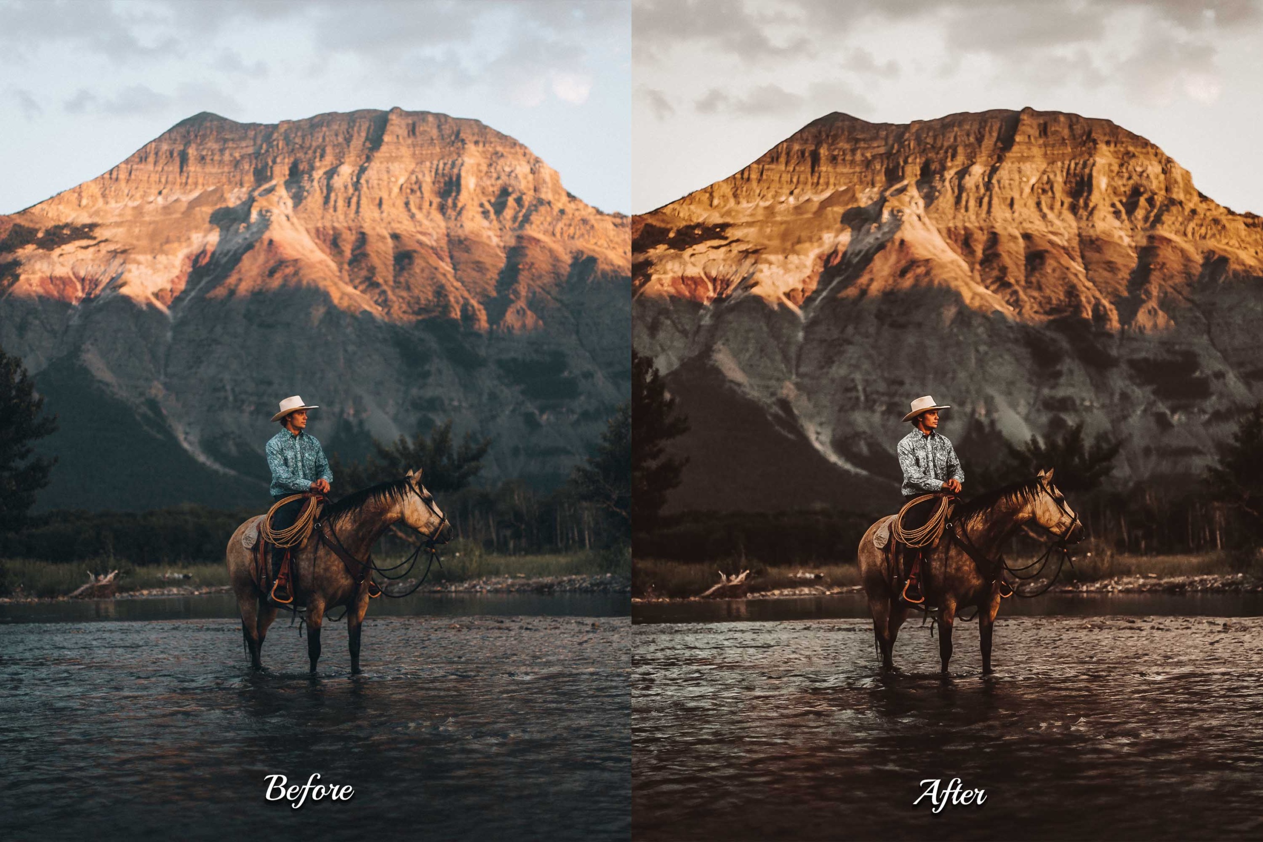 Add an authentic Western flair to your portraits, landscapes, and Instagram content with this all-in-one Lightroom preset pack, including 30 desktop and 30 mobile presets.