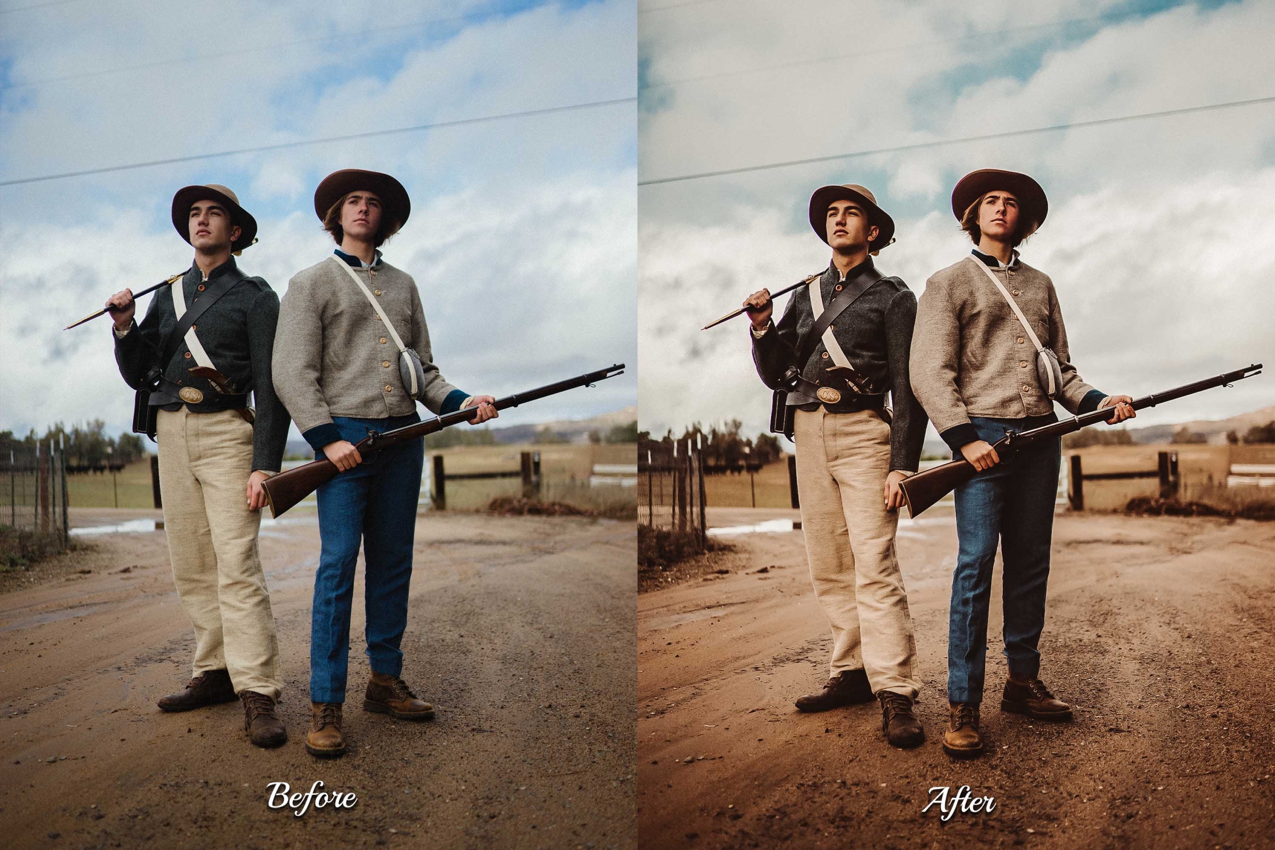 Rustic Photoshop filters and LUTs evoke the spirit of the frontier, with warm, earthy tones and a touch of nostalgia.