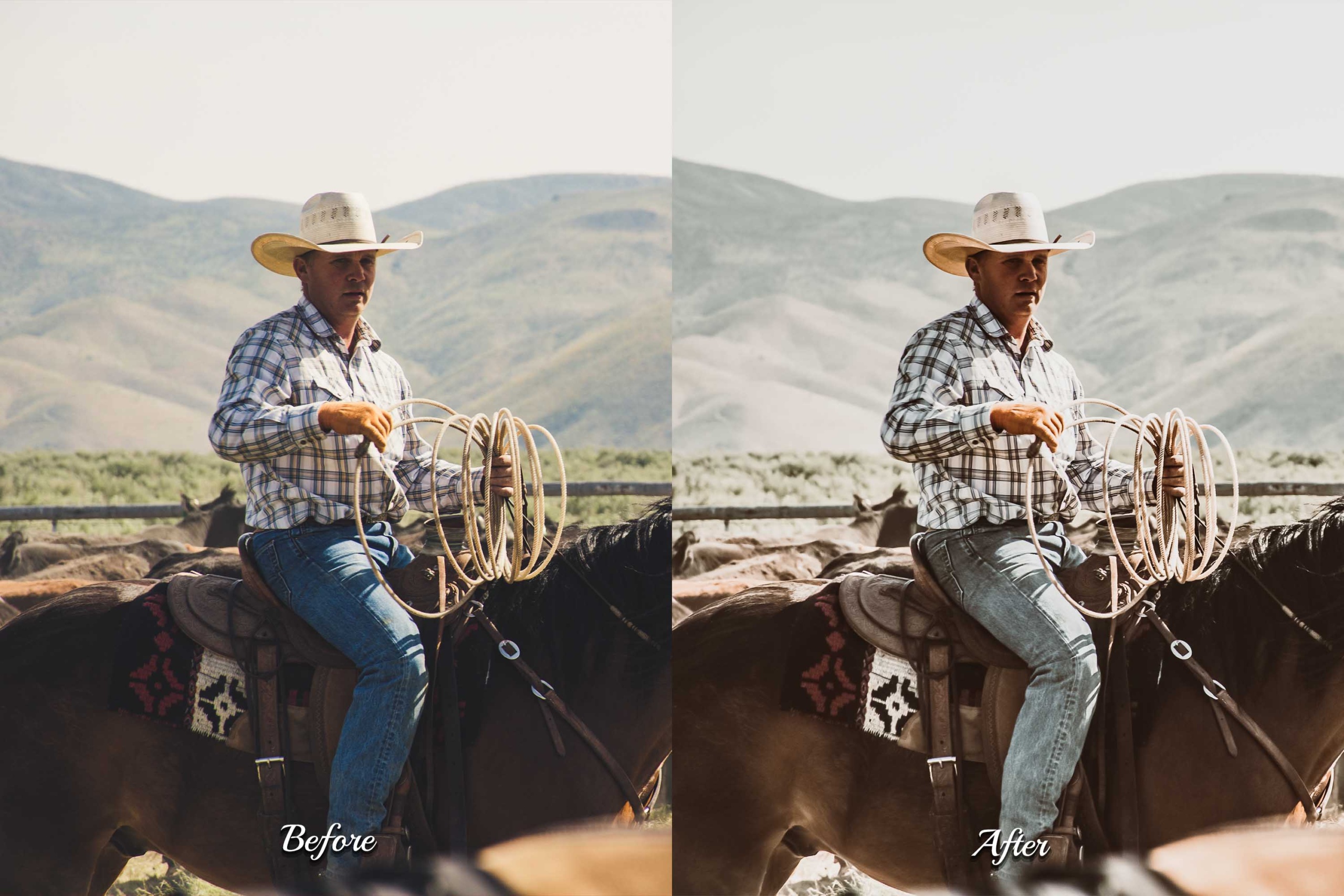 Warm, golden-hour Photoshop filters bathe your photos in the soft, golden light of the American West, creating a sense of wonder and wanderlust.