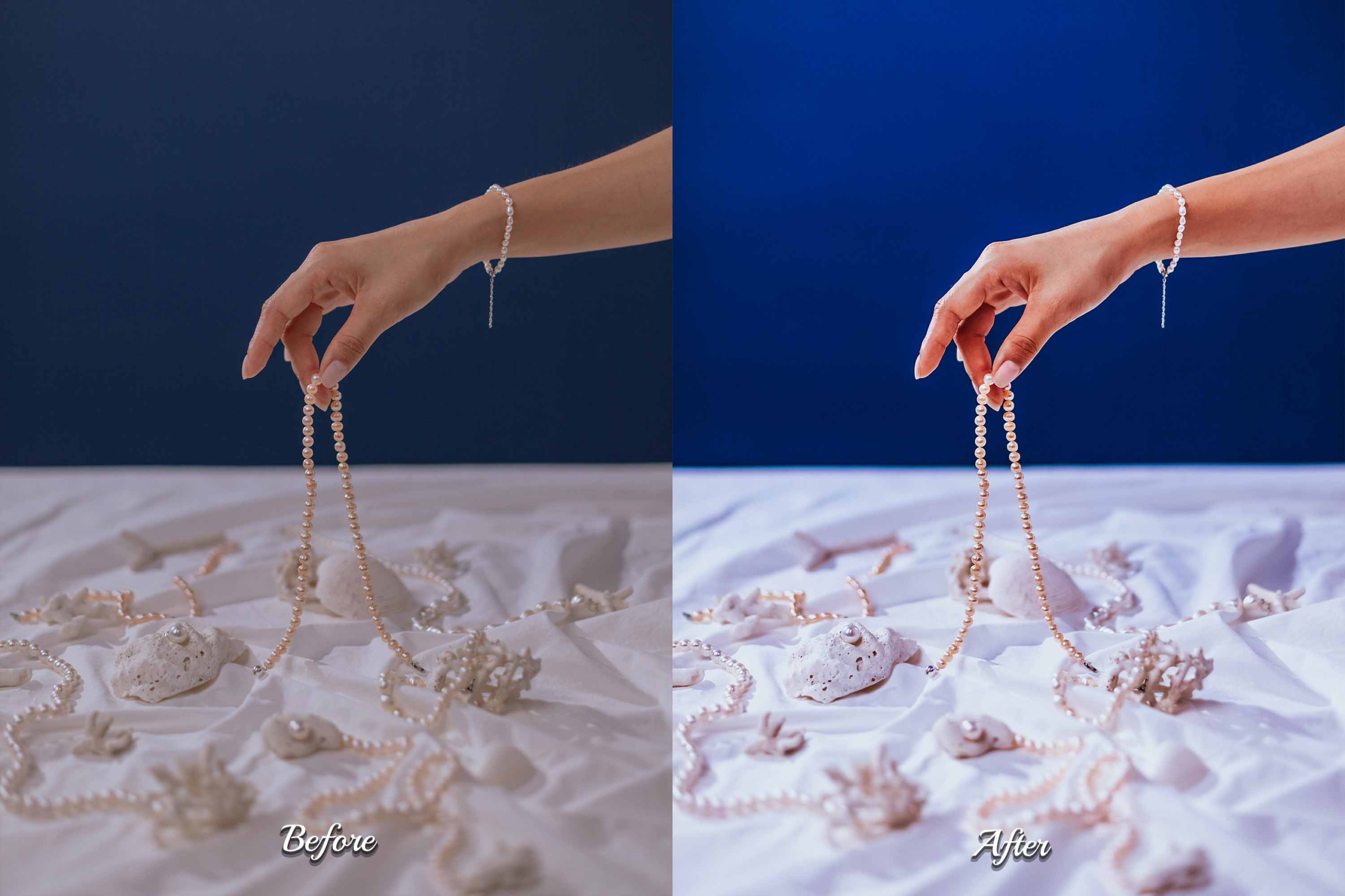 Enhance your Instagram posts with Gold Glow Photoshop Presets for jewelry and gold accessory photos.