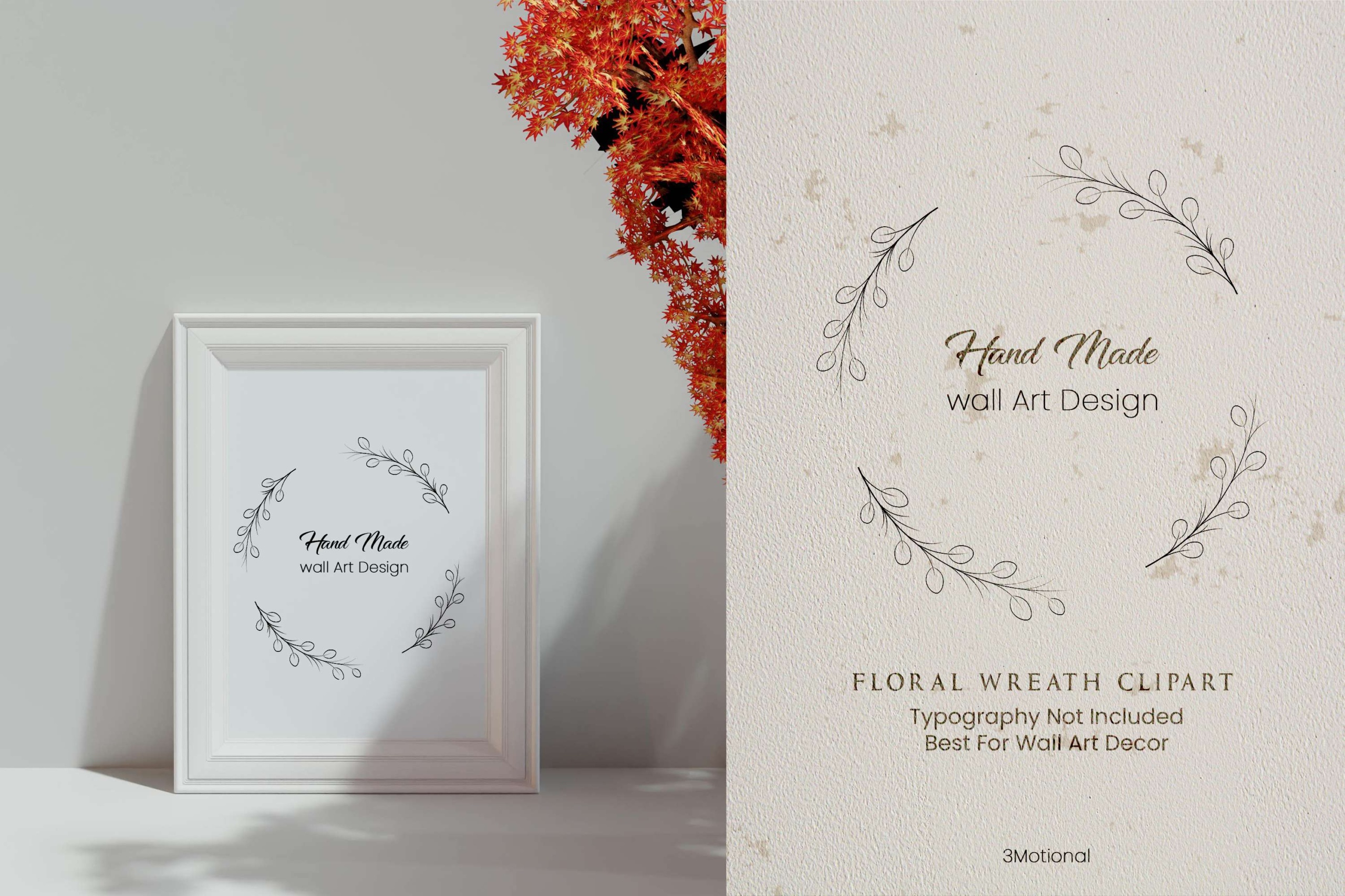 Branding Logo Element: Elevate your brand identity with this versatile wreath. Whether you're a florist, event planner, or artisan, this botanical element adds a touch of elegance.