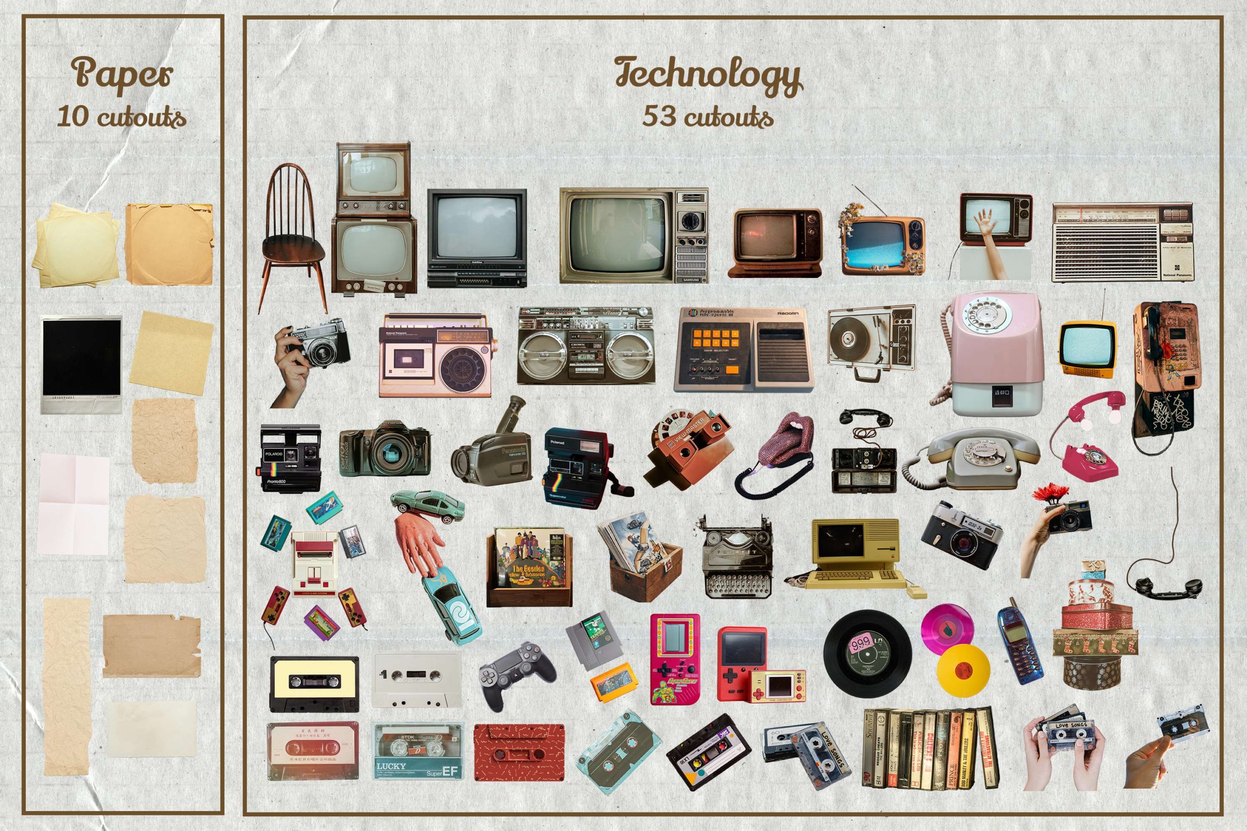 Number and Letter Graphic: Vintage-style alphanumeric characters—use them for titles, dates, or creative typography.