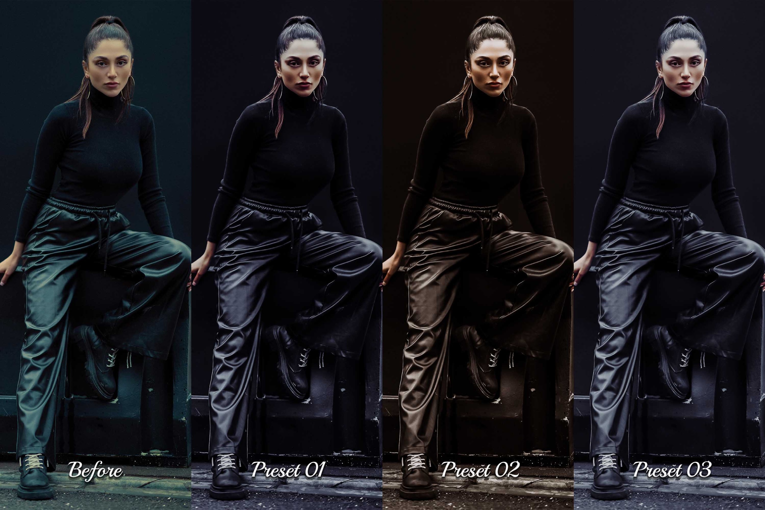 Achieve stunning dark and dramatic edits with our Dark Luxe Lightroom Presets collection.