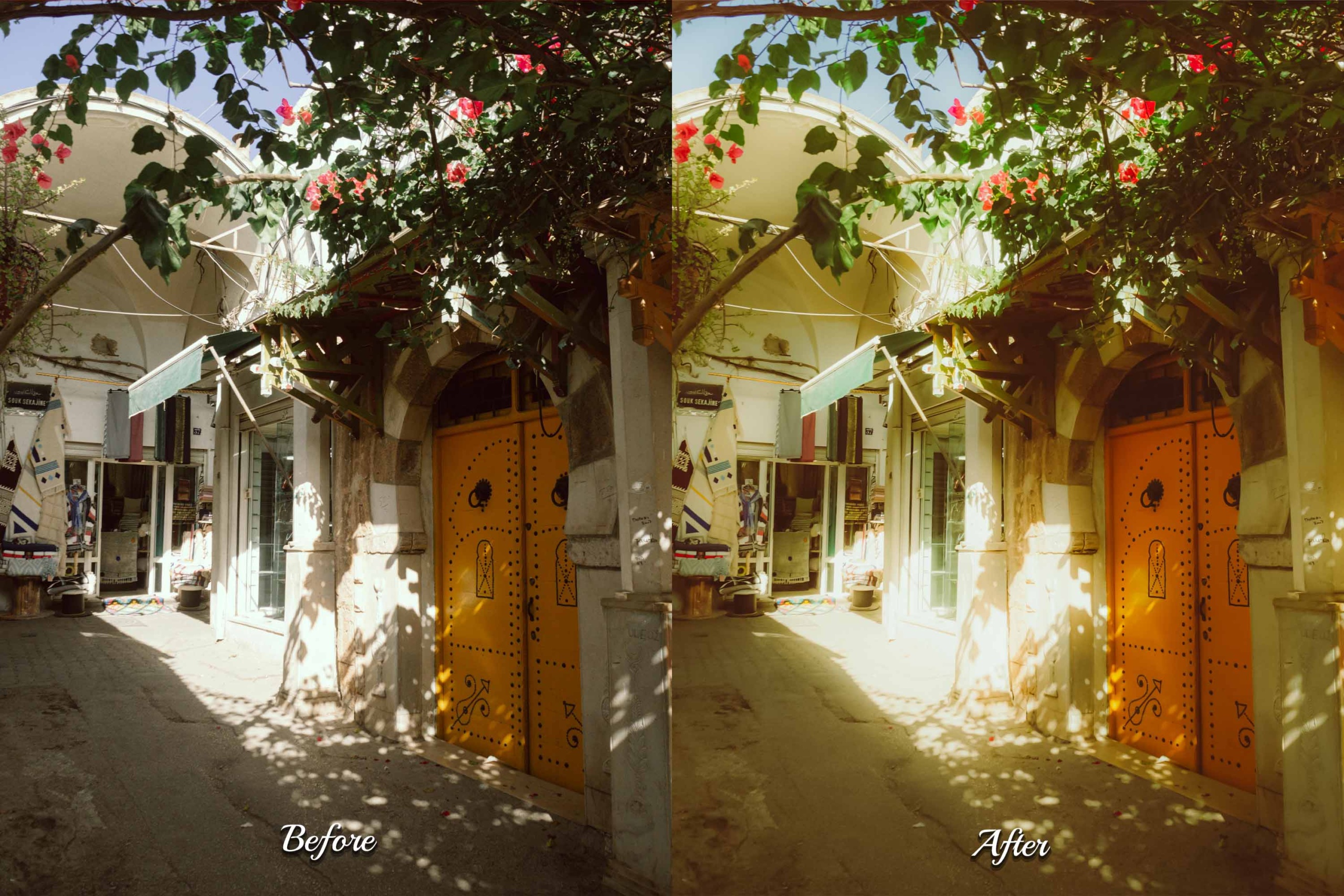 A laptop displaying a photo being edited in Photoshop with an Eden action applied. Easy-to-use Photoshop Actions for professional results.